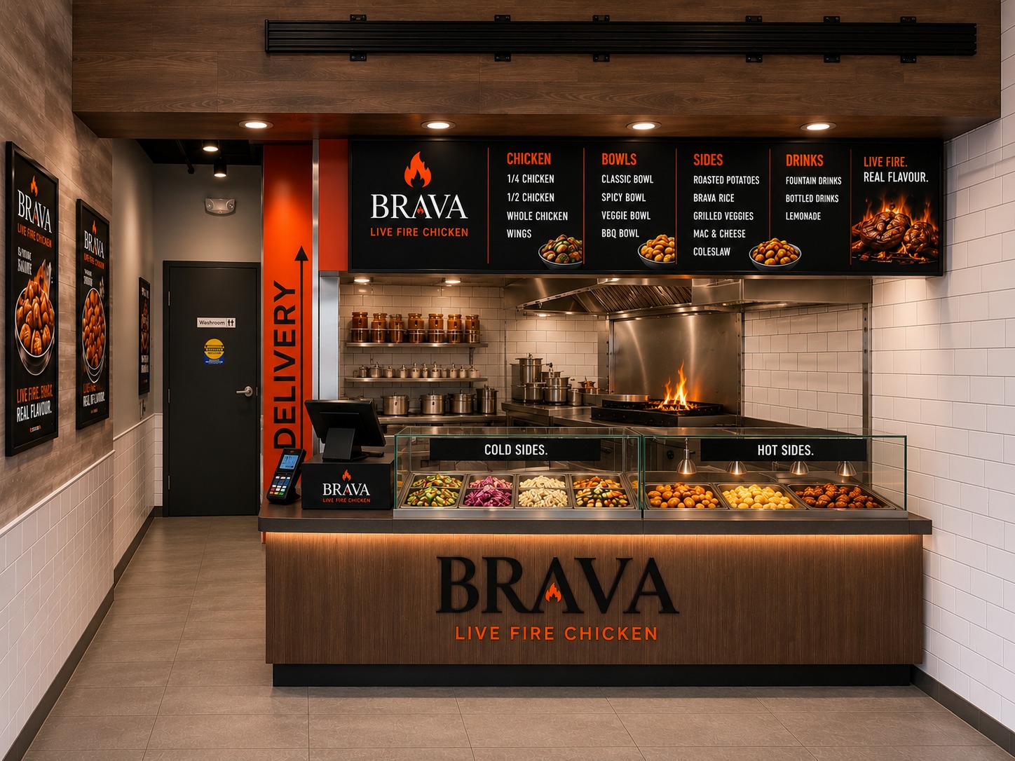 BRAVA counter and open kitchen